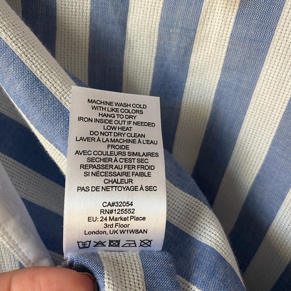 🔥Dolan by Anthropologie beautiful striped blue white top size S - Picture 7 of 11